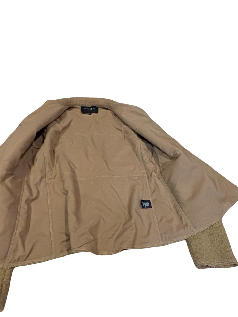 Lafayette 148 New York Jacket - Camel Teddy Bear Wool Blazer - virgin wool pearl - Picture 4 of 8